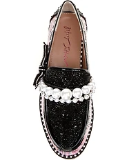 Betsey Johnson Shiloh Pearl Embellished Plaid Print Loafers