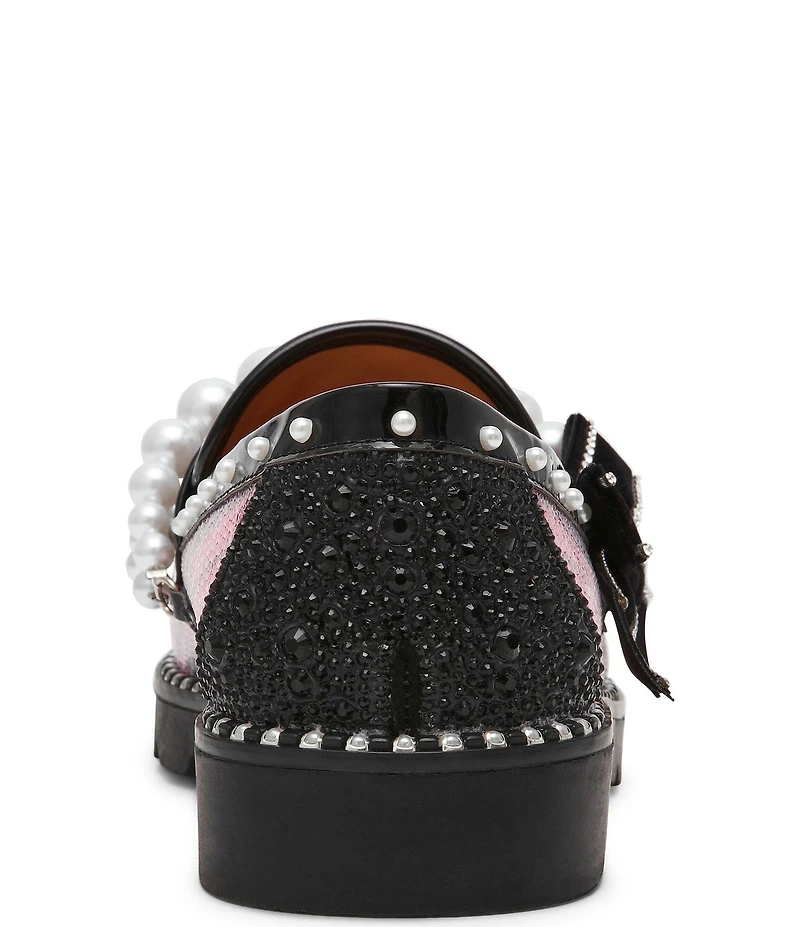 Betsey Johnson Shiloh Pearl Embellished Plaid Print Loafers