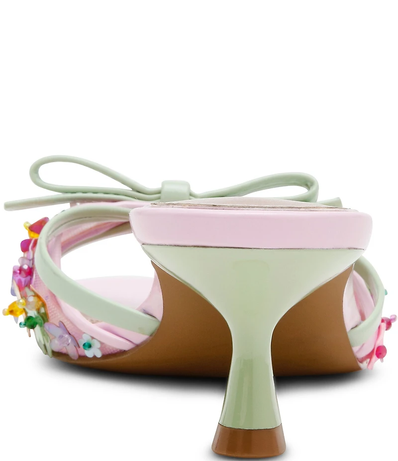 Betsey Johnson Shirley Bow Detailed Kitten Heel Dress Sandals