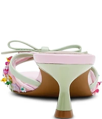 Betsey Johnson Shirley Bow Detailed Kitten Heel Dress Sandals