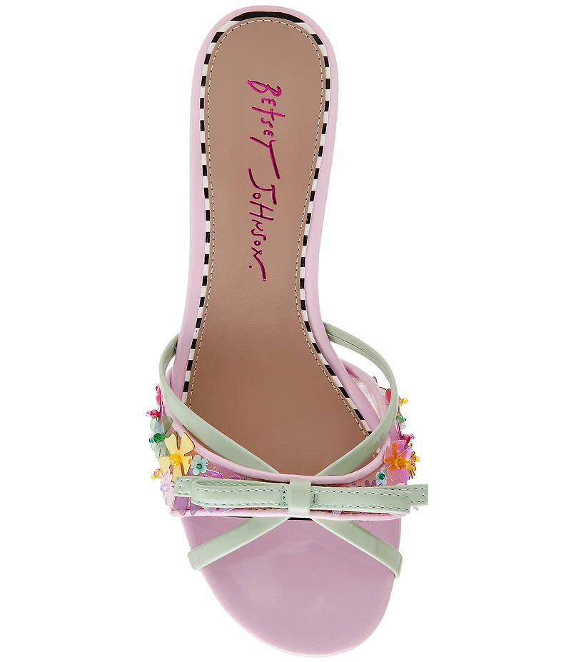 Betsey Johnson Shirley Bow Detailed Kitten Heel Dress Sandals