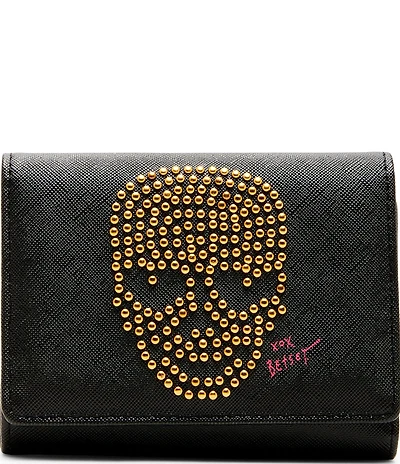 Betsey Johnson Skull Embossed Trifold Wallet