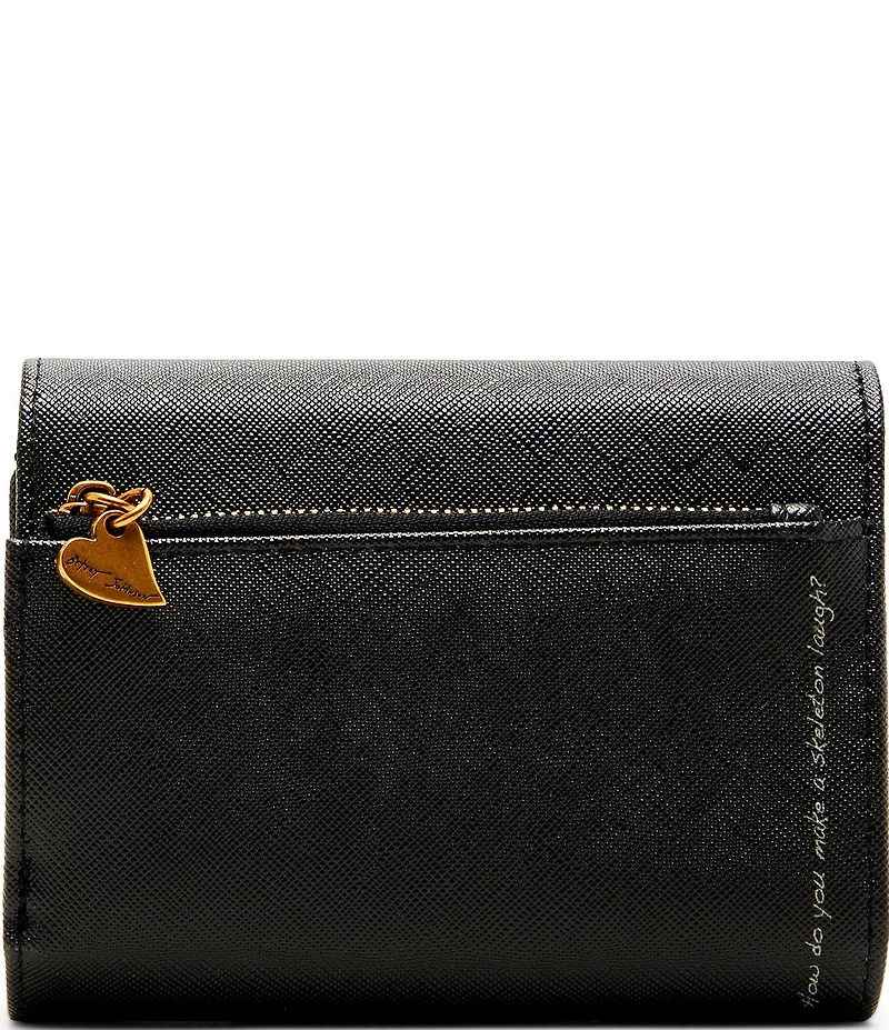 Betsey Johnson Skull Embossed Trifold Wallet