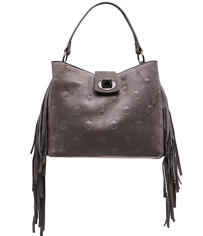 Betsey Johnson Skully Fringe Bucket Bag