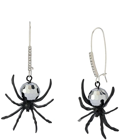 Betsey Johnson Spider Disco Ball Dangle Drop Earrings