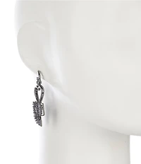 Betsey Johnson Spiky Bow & Heart Huggie Hoop Drop Earrings