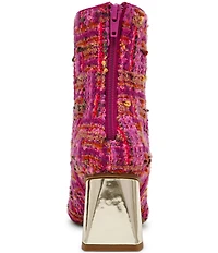 Betsey Johnson Stevie Plaid Block Heel Booties