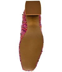 Betsey Johnson Stevie Plaid Block Heel Booties