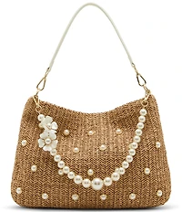 Betsey Johnson Straw Pearl Hobo Bag