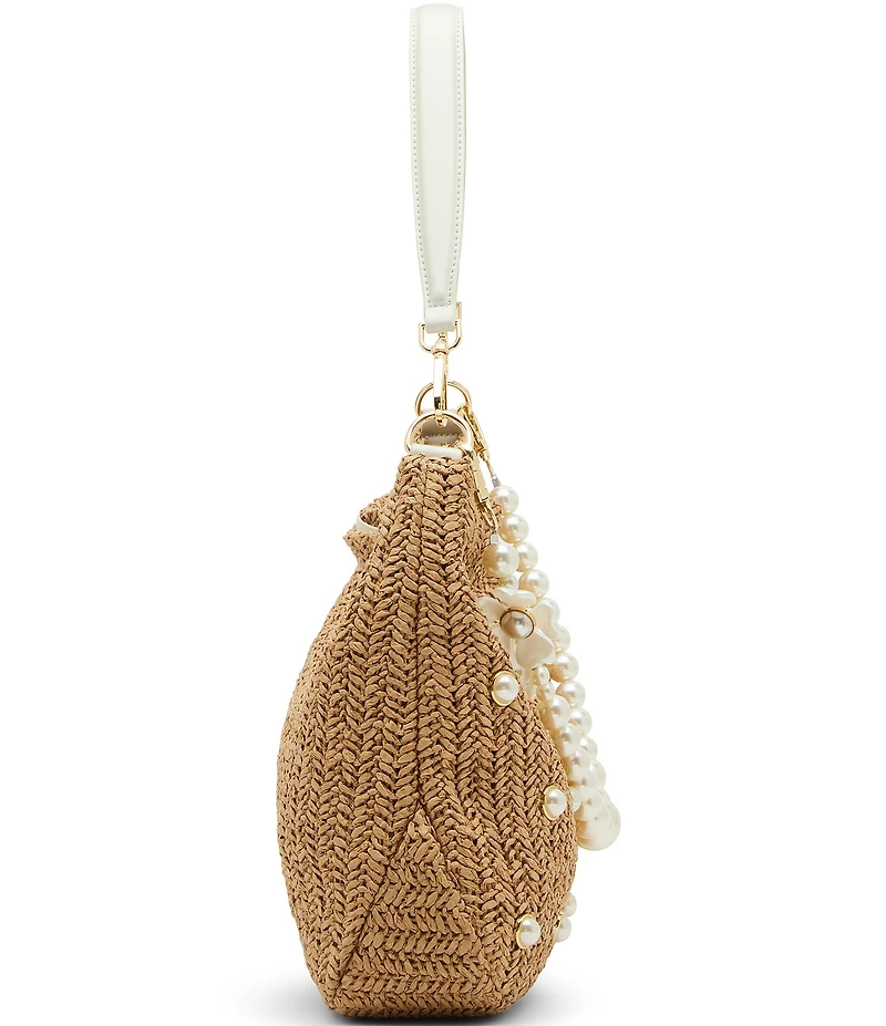 Betsey Johnson Straw Pearl Hobo Bag