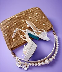 Betsey Johnson Straw Pearl Hobo Bag