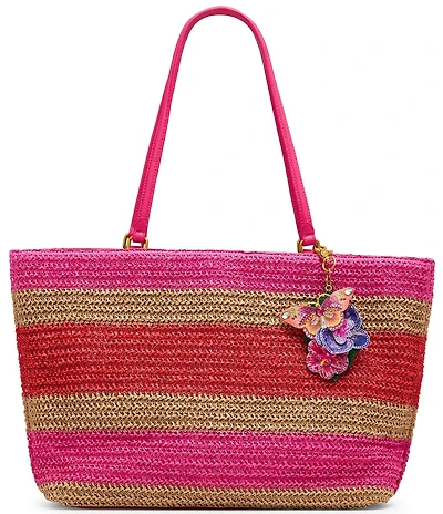 Betsey Johnson Stripe Tease Crochet Striped Tote