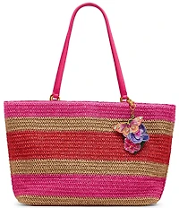Betsey Johnson Stripe Tease Crochet Striped Tote