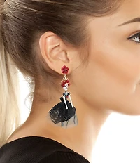 Betsey Johnson Sugar Skull Bride Drop Earrings
