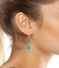 Betsey Johnson Sugar Skull Flower Mismatch Linear Earrings