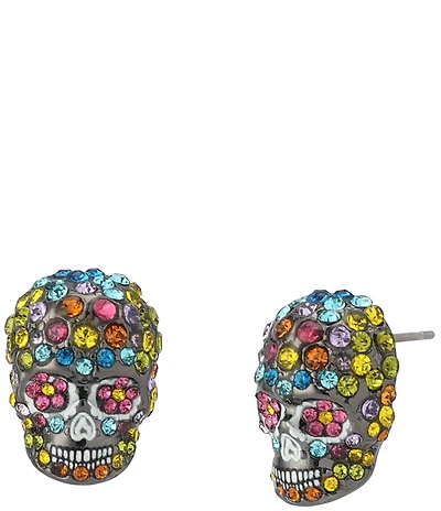 Betsey Johnson Sugar Skull Stud Earrings