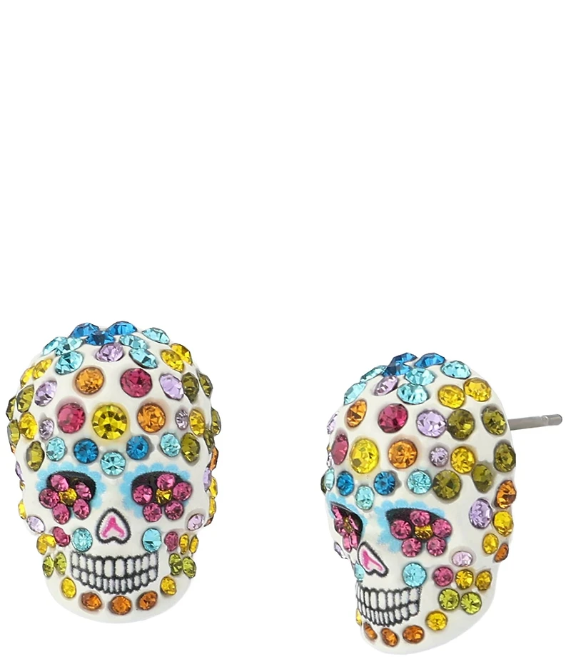 Betsey Johnson Sugar Skull Stud Earrings