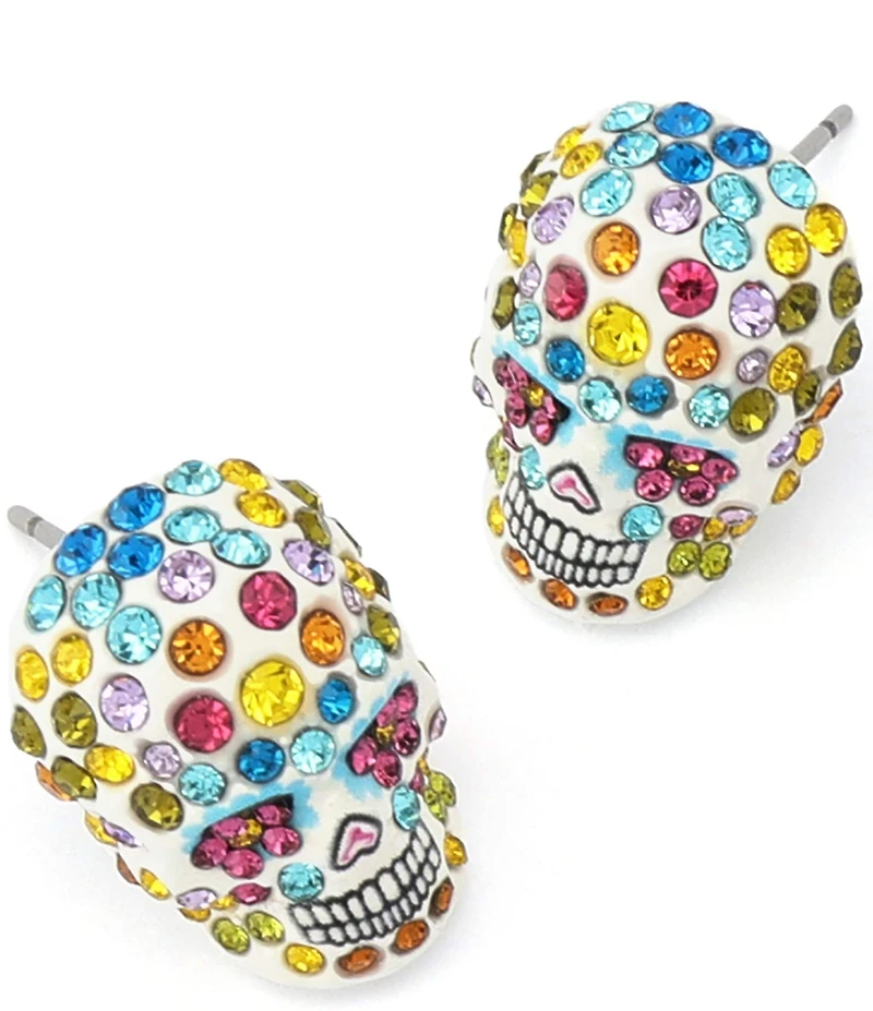 Betsey Johnson Sugar Skull Stud Earrings