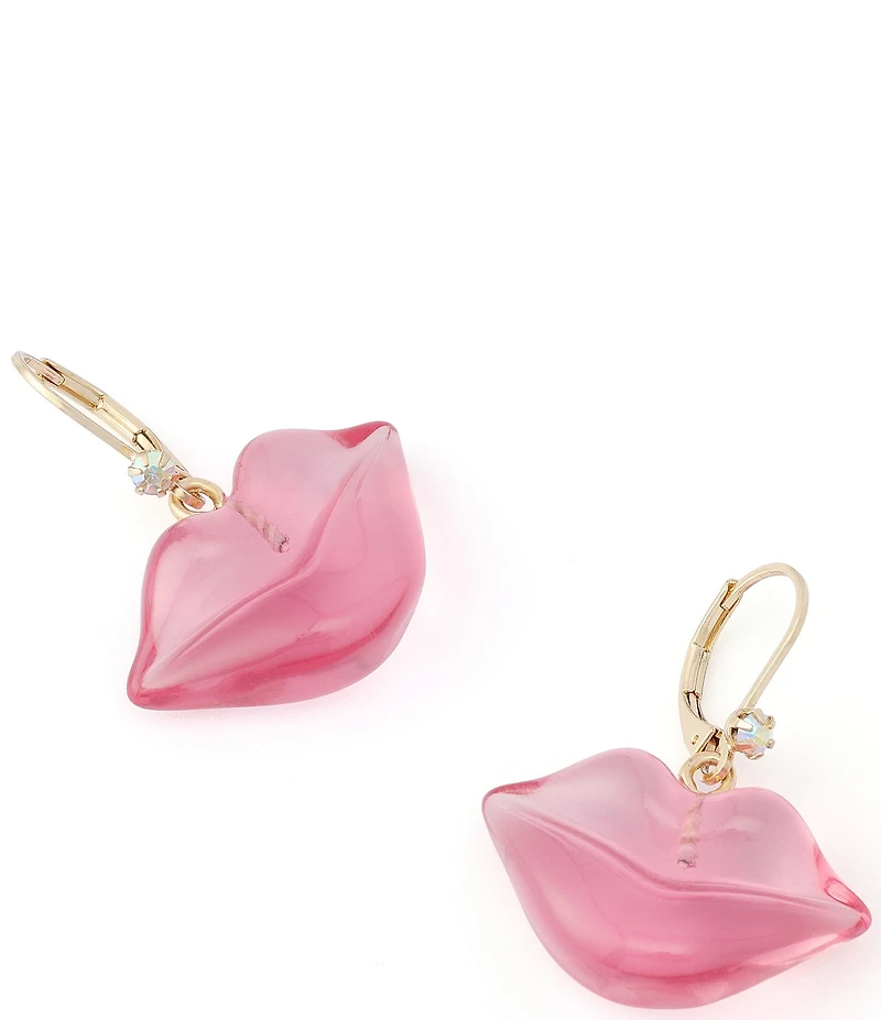 Betsey Johnson Sweetheart Lips Drop Earrings