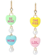 Betsey Johnson Sweetheart Mismatch Linear Earrings