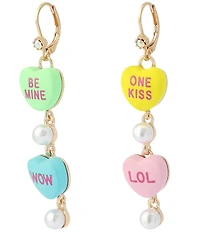 Betsey Johnson Sweetheart Mismatch Linear Earrings