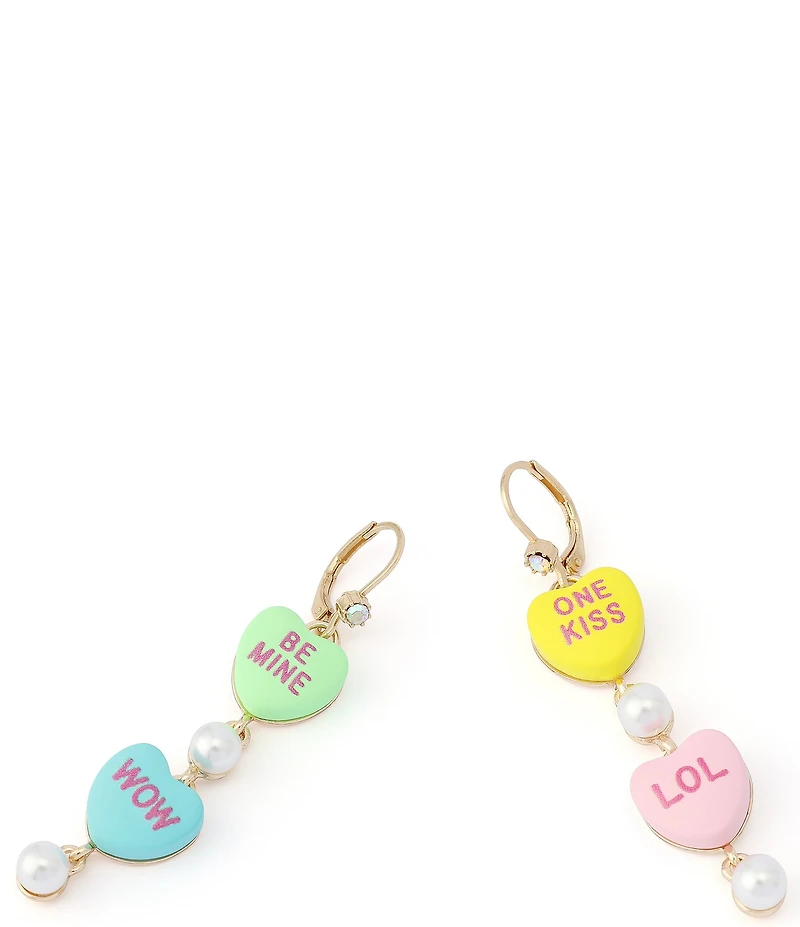 Betsey Johnson Sweetheart Mismatch Linear Earrings