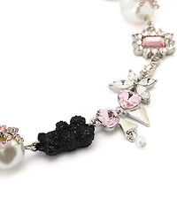 Betsey Johnson Teddy Bead Charm Collar Necklace