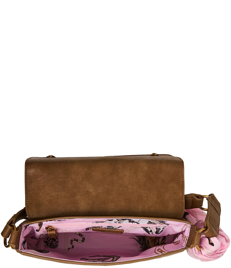 Betsey Johnson The Mane Event Embroidered Horse And Scarf Studded Shoulder Bag