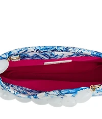 Betsey Johnson Toile Beaded Handle Drawstring Pouch Shoulder Bag