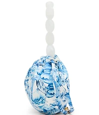 Betsey Johnson Toile Beaded Handle Drawstring Pouch Shoulder Bag