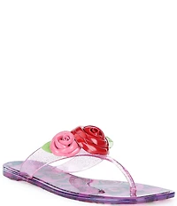 Betsey Johnson Trenten Rose Glitter Jelly Thong Sandals