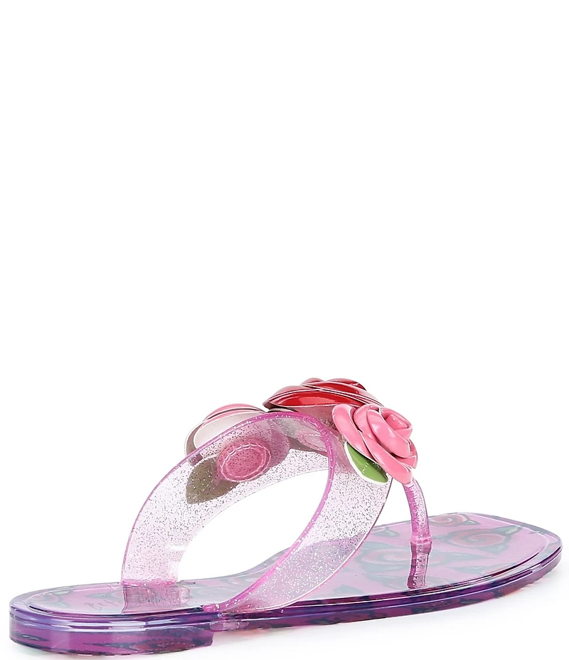 Betsey Johnson Trenten Rose Jelly Thong Sandals