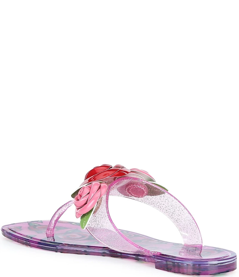 Betsey Johnson Trenten Rose Jelly Thong Sandals