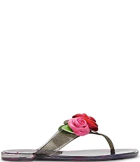 Betsey Johnson Trenten Rose Jelly Thong Sandals