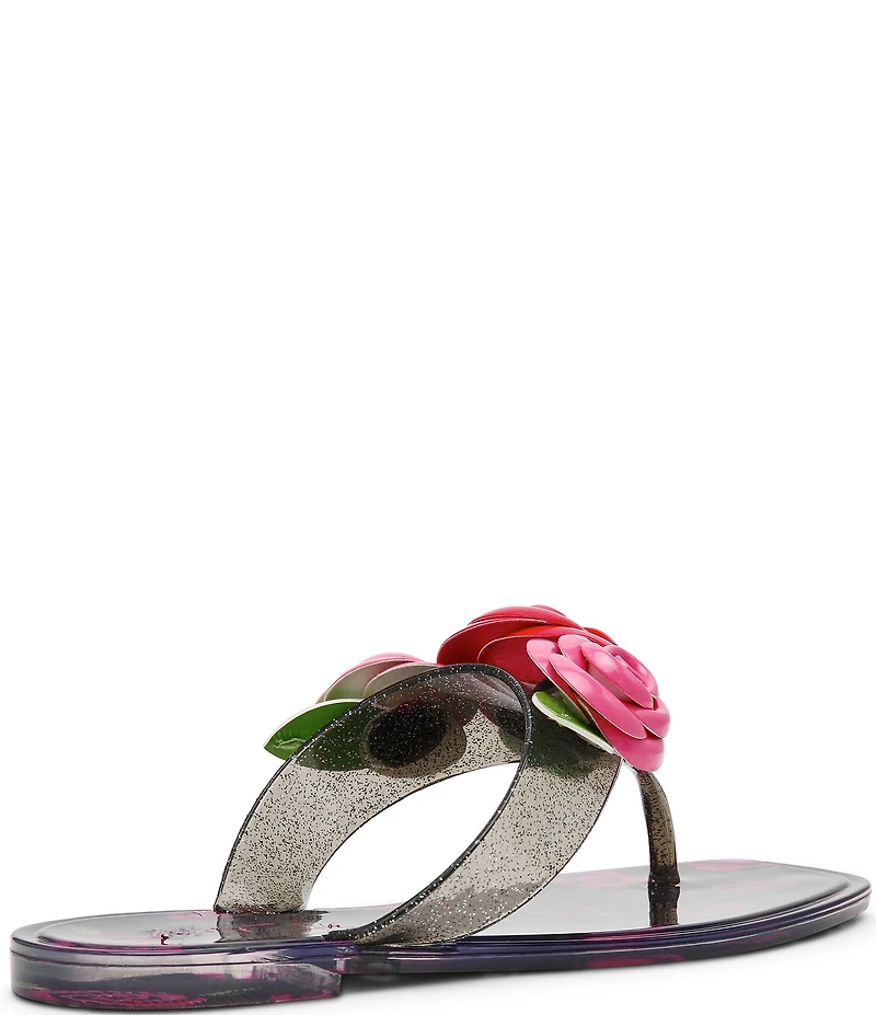 Betsey Johnson Trenten Rose Jelly Thong Sandals