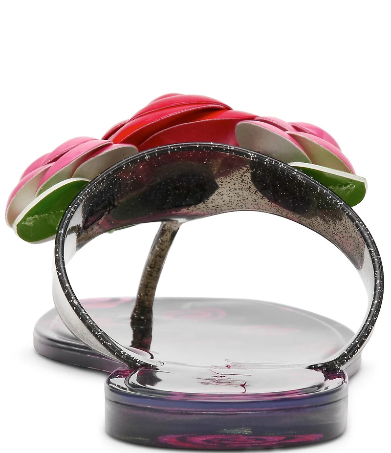 Betsey Johnson Trenten Rose Jelly Thong Sandals