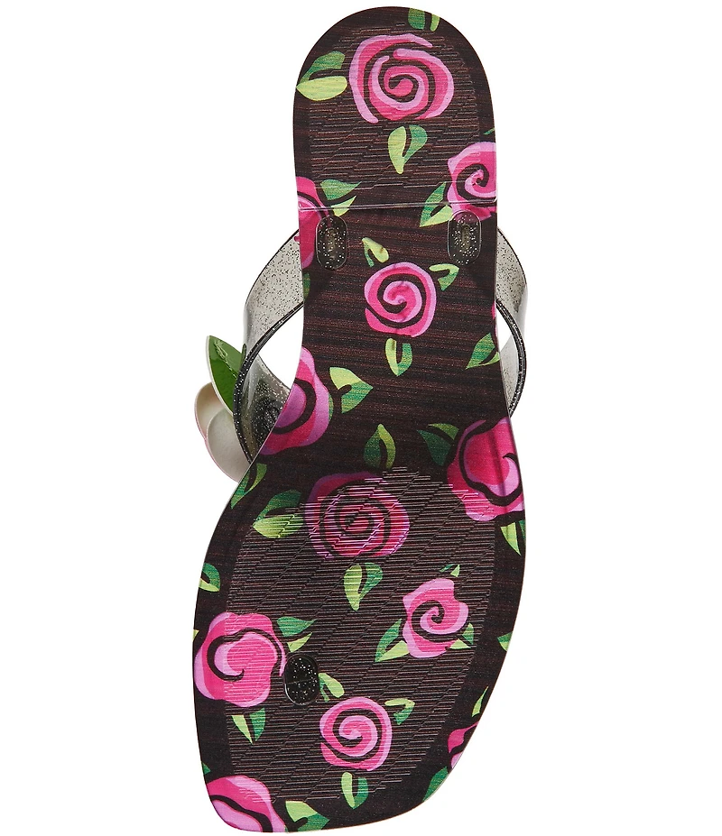 Betsey Johnson Trenten Rose Jelly Thong Sandals