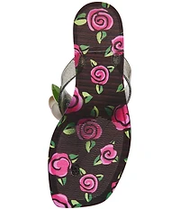 Betsey Johnson Trenten Rose Jelly Thong Sandals