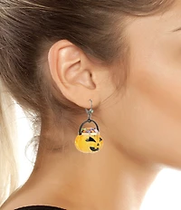 Betsey Johnson Trick Or Treat Pumpkin & Candy Mismatch Drop Earrings
