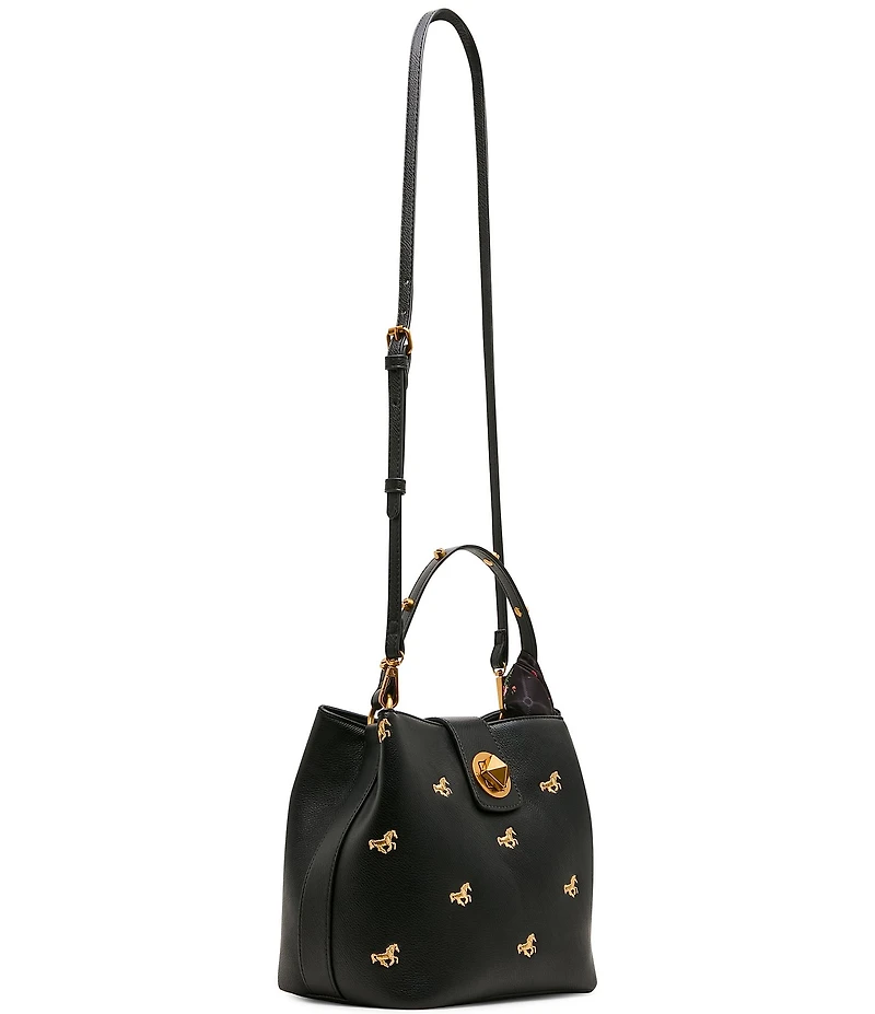 Betsey Johnson Unbridaled Horse Embroidered Turnlock Bucket Bag