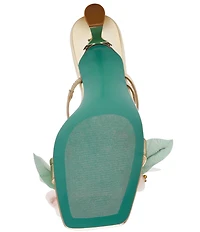 Betsey Johnson Wells Beaded Floral Kitten Heel Dress Slide Sandals