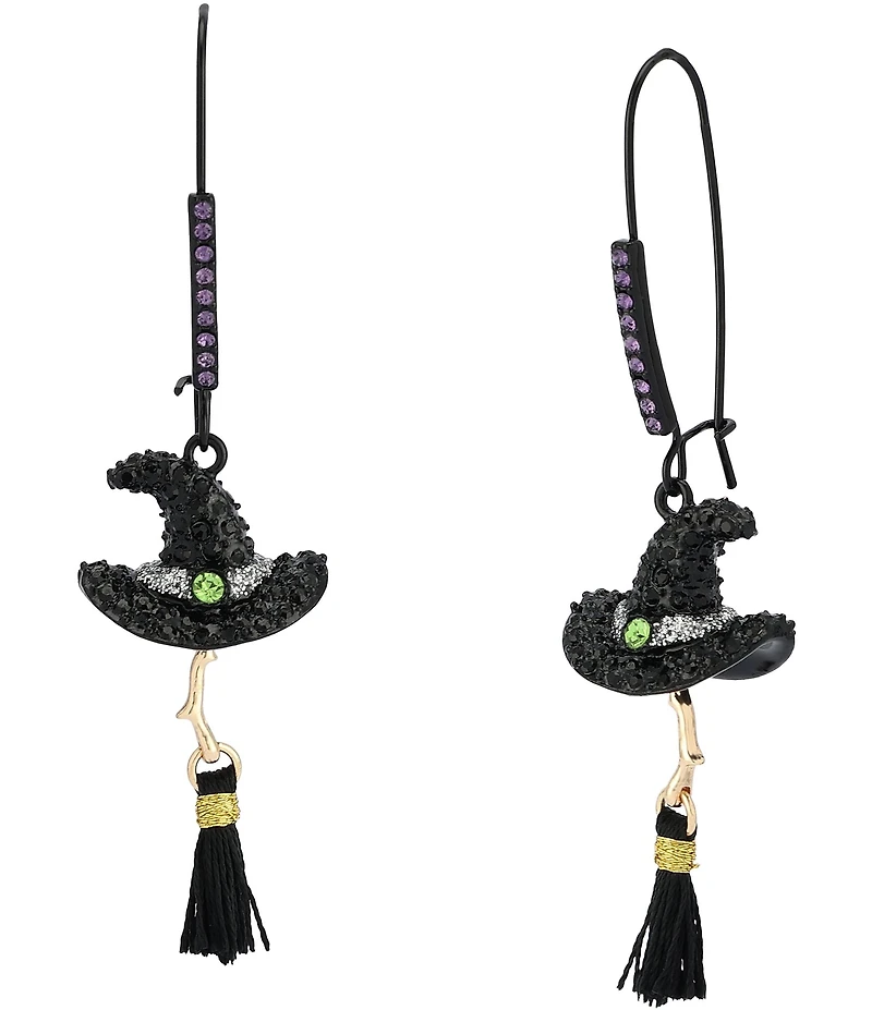 Betsey Johnson Witch Hat Dangle Drop Earrings