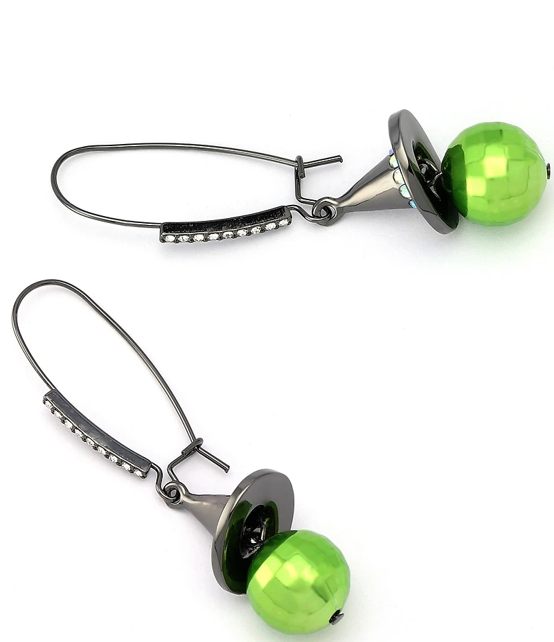Betsey Johnson Witch Hat Disco Ball Dangle Drop Earrings