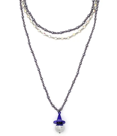 Betsey Johnson Witch Hat Disco Ball Pendant Short Multi-Strand Necklace