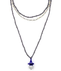 Betsey Johnson Witch Hat Disco Ball Pendant Short Multi-Strand Necklace