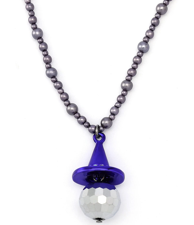Betsey Johnson Witch Hat Disco Ball Pendant Short Multi-Strand Necklace