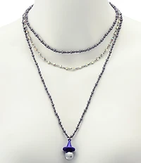 Betsey Johnson Witch Hat Disco Ball Pendant Short Multi-Strand Necklace
