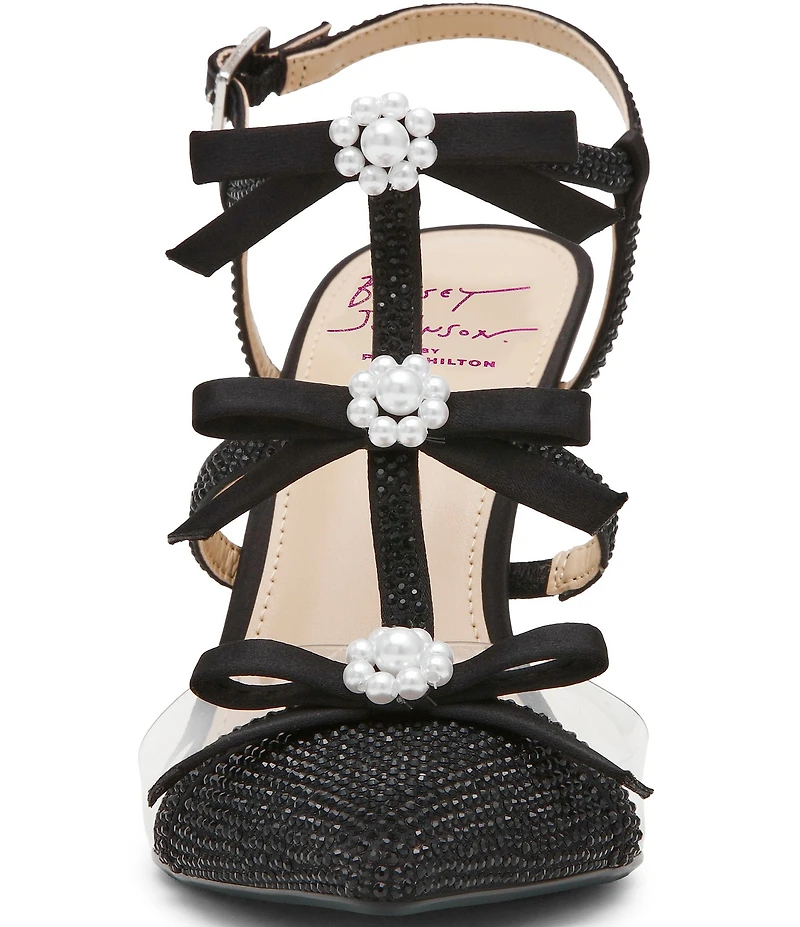 Betsey Johnson x Paris Hilton Everr Bow Embellished Pearl Detail Pumps