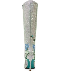 Betsey Johnson x Paris Hilton Rio Rhinestone Embellished Floral Tall Boots