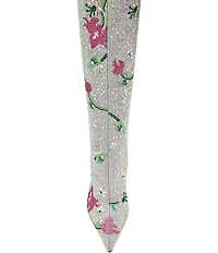 Betsey Johnson x Paris Hilton Rio Rhinestone Embellished Floral Tall Boots